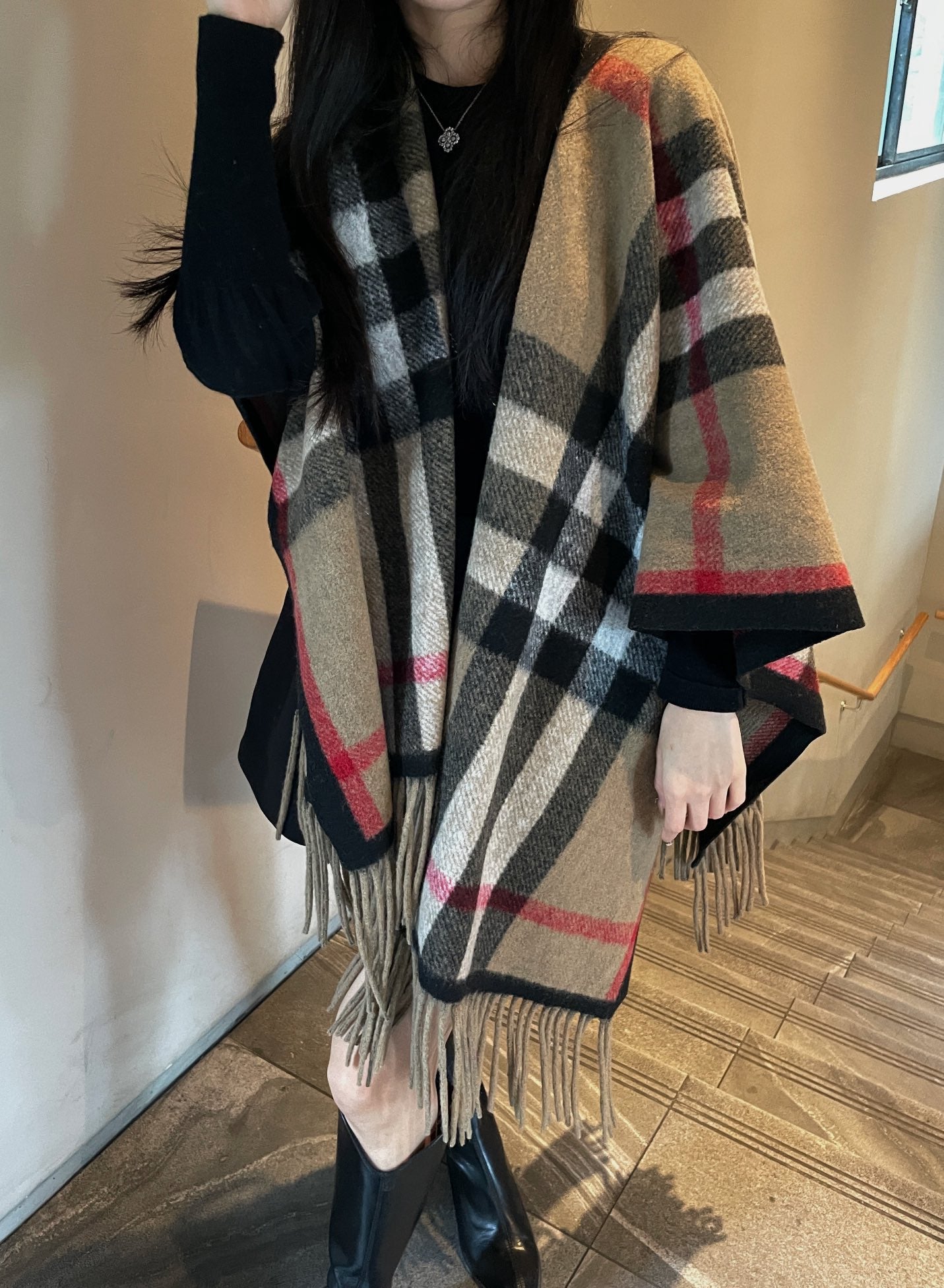 BURBERRY 25S PLAID KNIT JACKET 0030