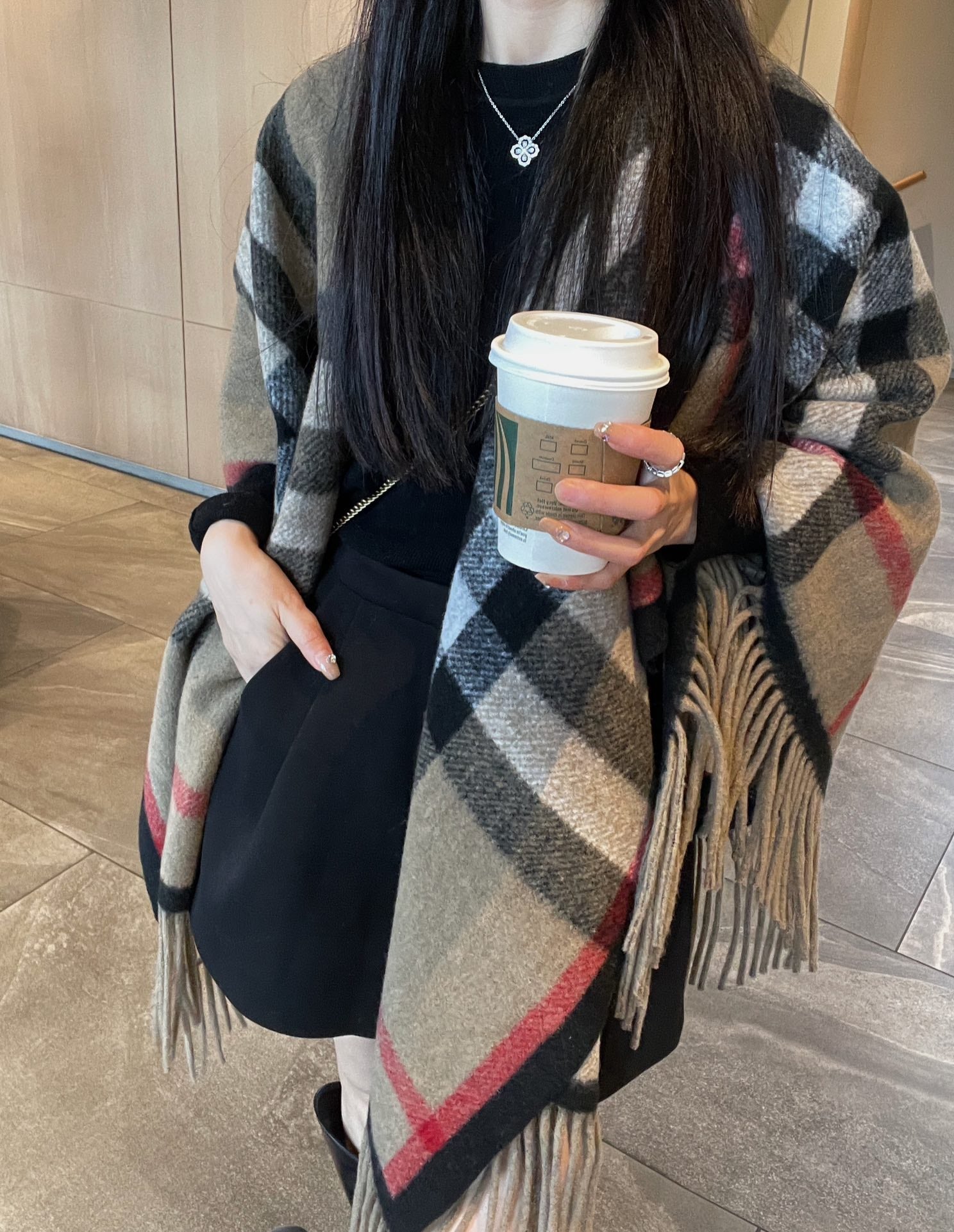 BURBERRY 25S PLAID KNIT JACKET 0030