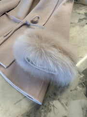 MAX MARA 25S CASHMERE COAT WITH FOX FUR TRIM 205