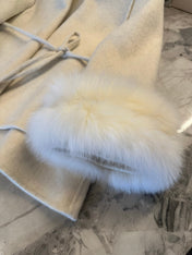 MAX MARA 25S CASHMERE COAT WITH FOX FUR TRIM 204