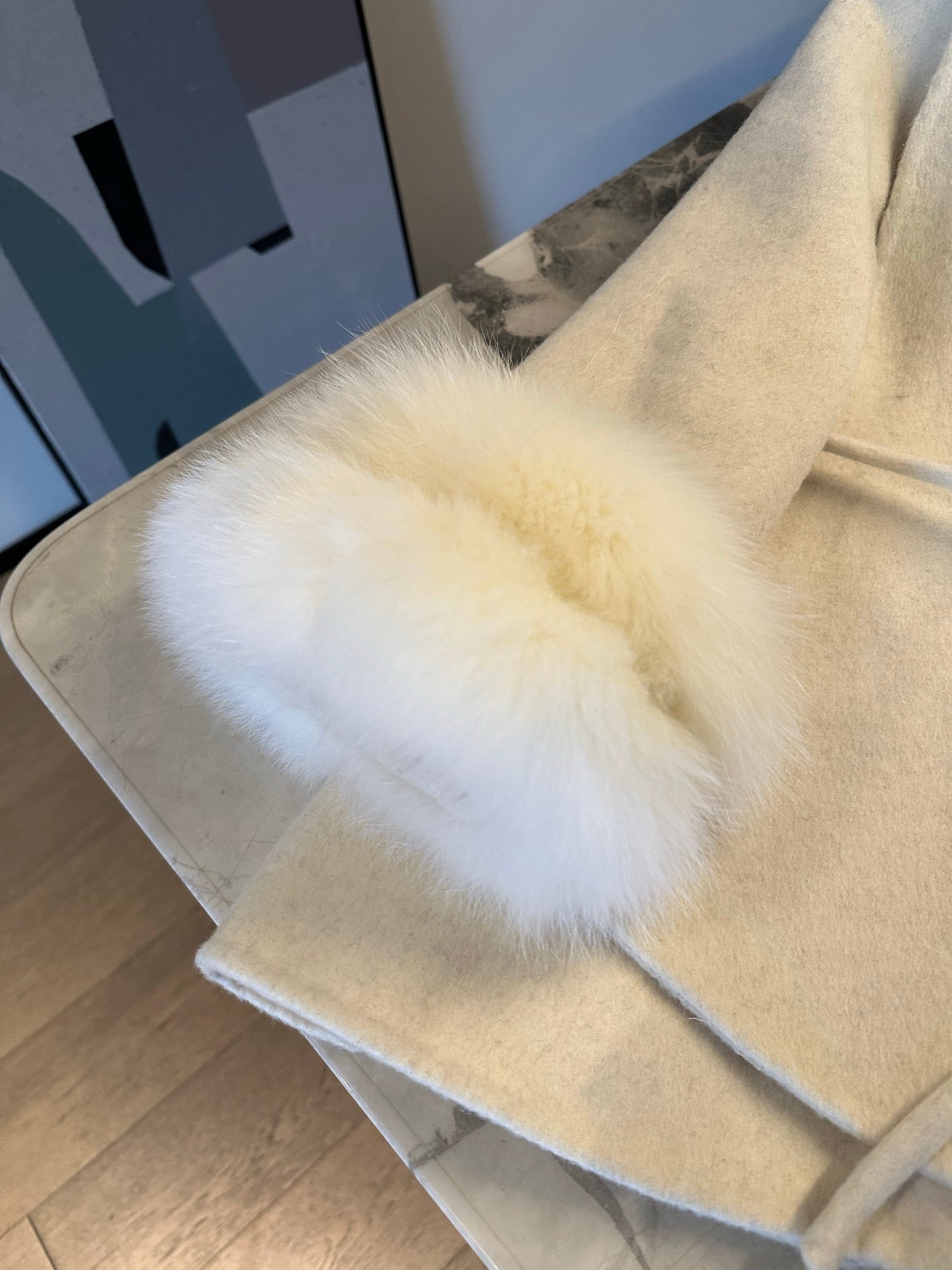 MAX MARA 25S CASHMERE COAT WITH FOX FUR TRIM 204