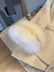 MAX MARA 25S CASHMERE COAT WITH FOX FUR TRIM 204