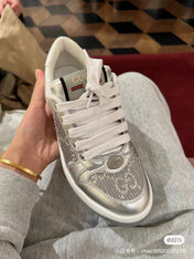 GG SCREENER SNEAKER SILVER CALFSKIN UNIQUE
