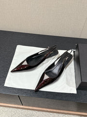 SL CHERISH CRYSTAL SLINGBACK WINE CALFSKIN