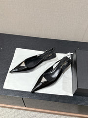 SL CHERISH CRYSTAL SLINGBACK BLACK CALFSKIN
