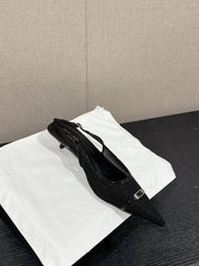 SL CHERISH BUCKLE SLINGBACK 45 BLACK MESH