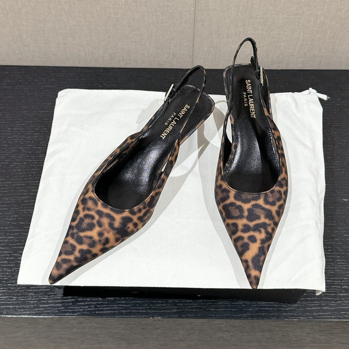 SL CHERISH LEOPARD SLINGBACK AMBER CANVAS