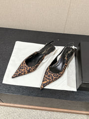SL CHERISH LEOPARD SLINGBACK AMBER CANVAS