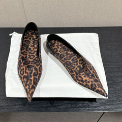 SL NOUR LEOPARD POINTED TOE BALLET AMBER CANVAS