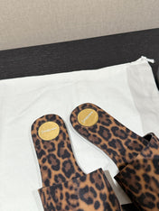 SL CARLYLE LEOPARD SLIPPERS AMBER CANVAS