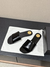 SL CARLYLE SLIPPERS BLACK CALFSKIN