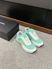 CLASSIC TRAINER IN MINT GREEN MIX WHITE FABRIC