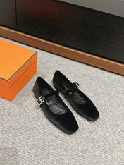 JANE BALLET FLAT BLACK VELVET