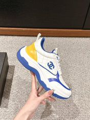 CC CLASSIC SNEAKER IN WHITE MIX COBALT BLUE LAMBSKIN