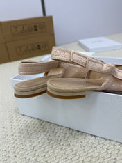 DIOR FLAT SLINGBACK 25S IN NUDE LACE NET FABRIC AND SUEDE