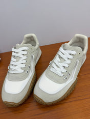 DIOR 26S SNEAKERS IN WHITE AND GRAY SUEDE AND FABRIC