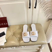 GUCCI 26S SLIDES IN WHITE CALFSKIN