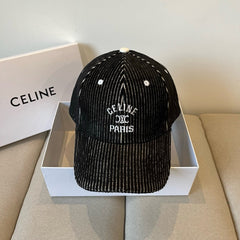 BASEBALL CAP MODEL 650190 IN BLACK CORDUROY