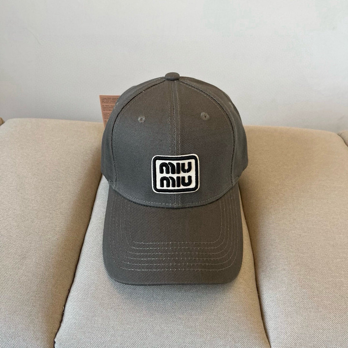 MM BASEBALL CAP IN DARK GREY KHAKI FABRIC STYLE 1