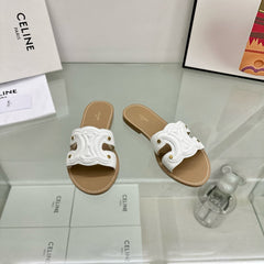 TRIOMPHE MULE IN CALFSKIN WHITE