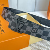 LV 25S BELT 40 MM IN BLACK MIX GREY CALFSKIN 593221