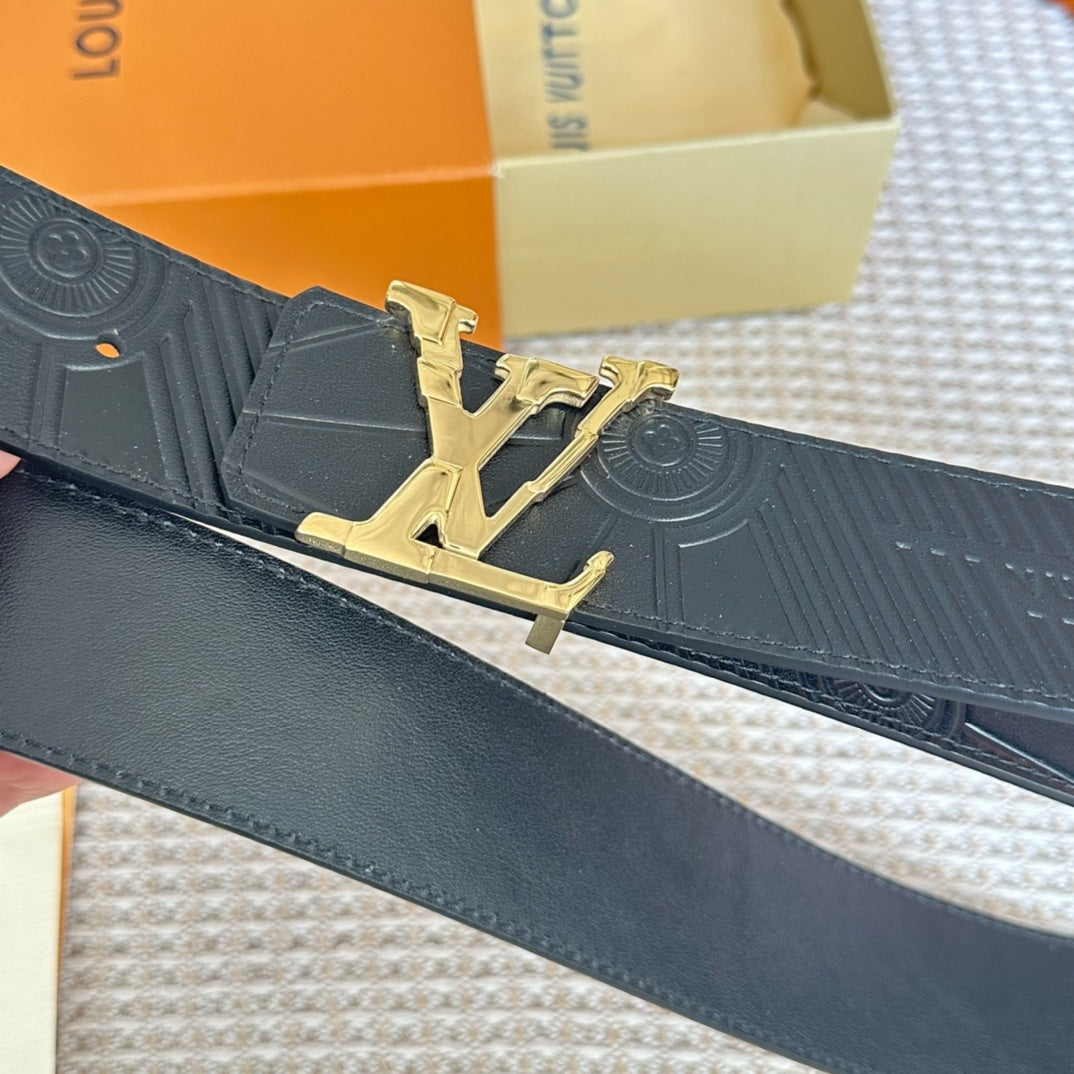 LV 25S BELT 40 MM IN BLACK CALFSKIN 593225
