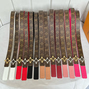 LV Flowergram 30mm Reversible Belt Gold Buckle Beige Brown Leather