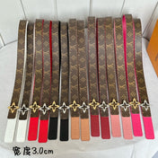 LV  MINI FLOWERGRAM 30MM REVERSIBLE BELT IN BRIGHT PINK CALFSKIN SILVER HARDWARE