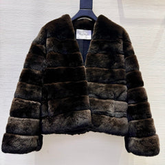 MAX MARA 25S V-NECK FUR COAT 156
