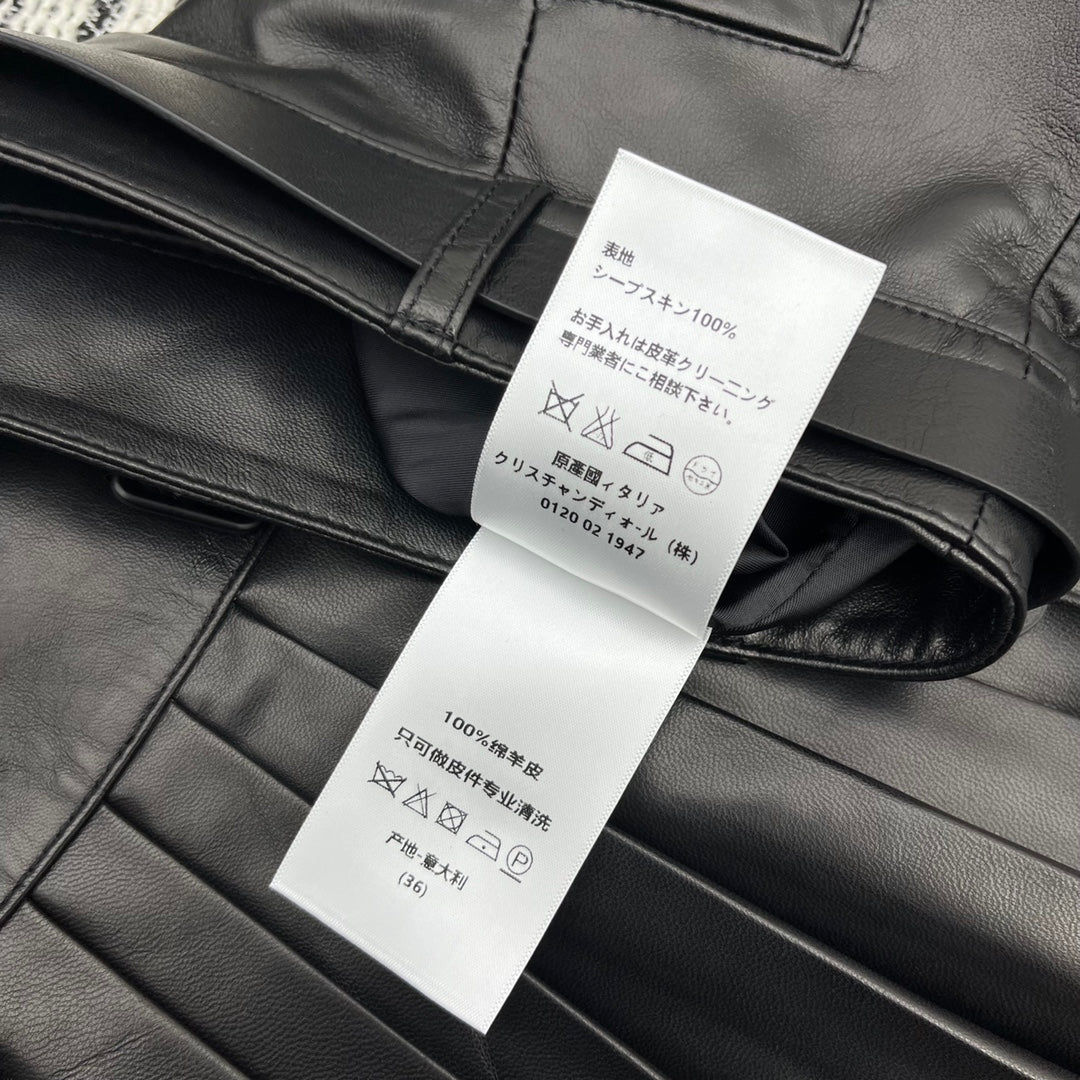 DIOR 25S SHEEPSKIN PLEATED MINI SKIRT 844