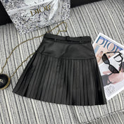 DIOR 25S SHEEPSKIN PLEATED MINI SKIRT 844