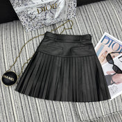 DIOR 25S SHEEPSKIN PLEATED MINI SKIRT 844