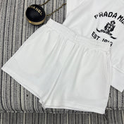 PRADA 25S SHORT-SLEEVE CREW NECK SWEATSHIRT SET 352