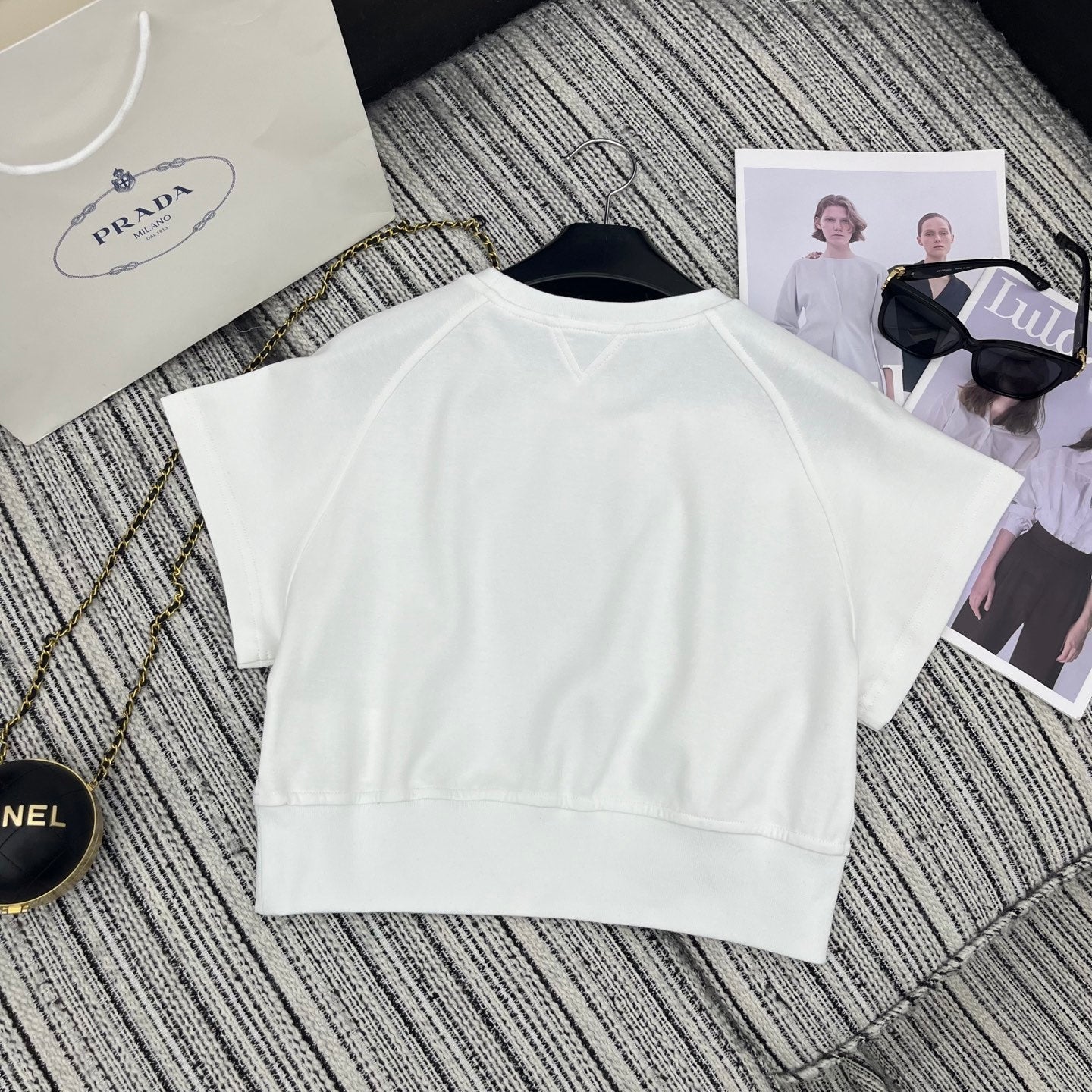 PRADA 25S SHORT-SLEEVE CREW NECK SWEATSHIRT SET 352