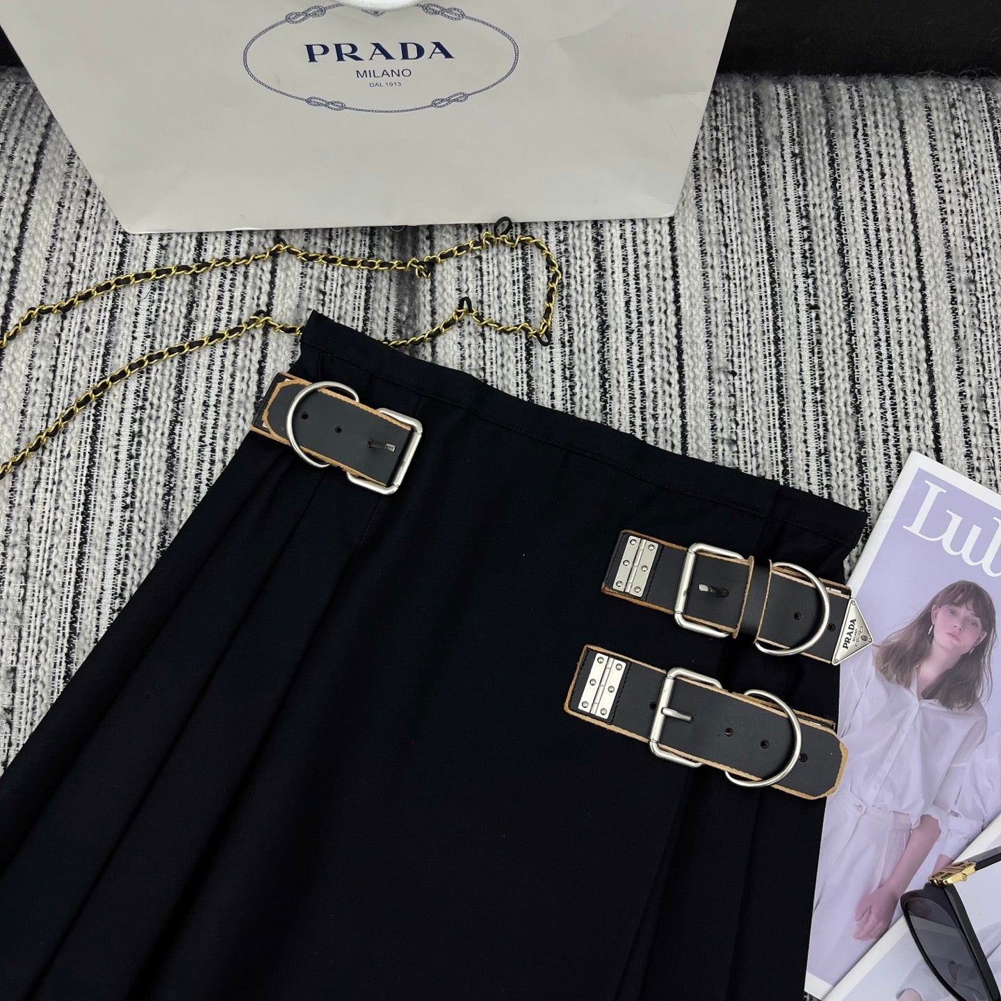 PRADA 25S PLEATED MINI SKIRT 345