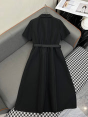 SHIRT DRESS WITH ZIP-UP COLLAR AND BELT