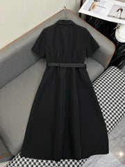 SHIRT DRESS WITH ZIP-UP COLLAR AND BELT