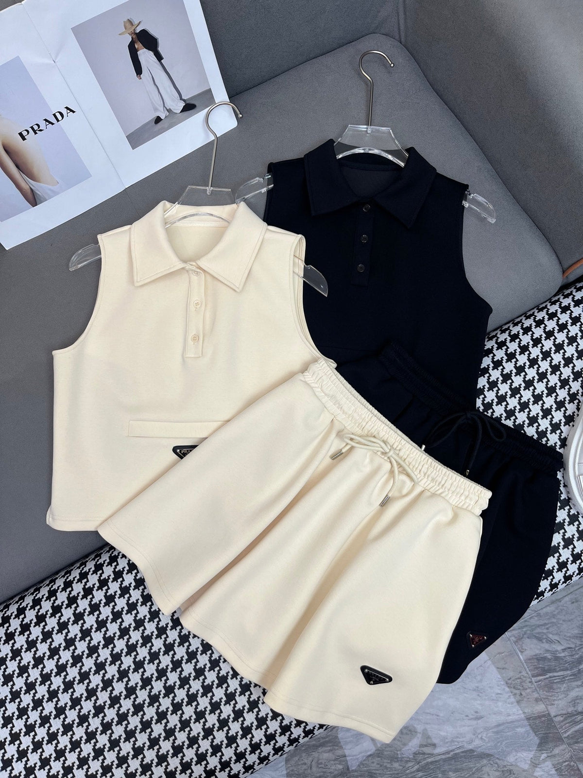 MATCHING SET WITH SLEEVELESS TOP AND SHORT SKIRT