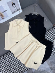 MATCHING SET WITH SLEEVELESS TOP AND SHORT SKIRT