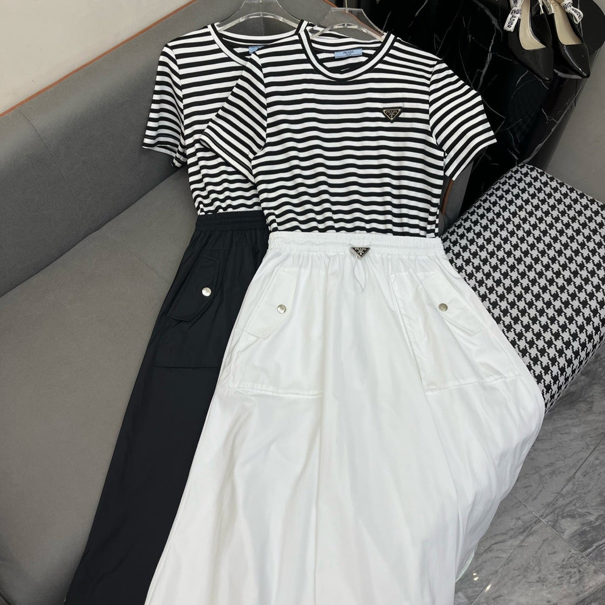 PRAD ROUND NECK DRESS 25S IN POLYESTER 266689