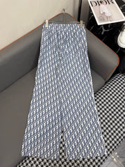 DIOR WIDE LEG PANTS WITH GEOMETRIC POLYGON PATTERN 266698