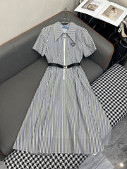 PRADA STRIPED DRESS WITH BELT 269117