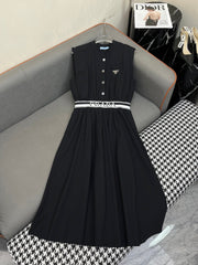 PRADA SLEEVELESS DRESS WITH STAND COLLAR – NEW STYLE 269122