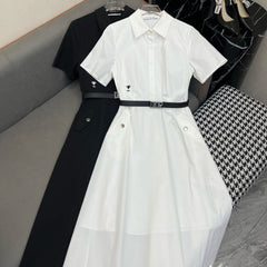 SHIRT DRESS COTTON FABRIC BEE EMBROIDERY DECORATION 266704