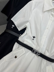 SHIRT DRESS COTTON FABRIC BEE EMBROIDERY DECORATION 266704