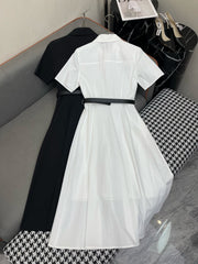 SHIRT DRESS COTTON FABRIC BEE EMBROIDERY DECORATION 266704