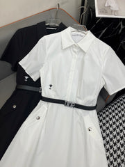 SHIRT DRESS COTTON FABRIC BEE EMBROIDERY DECORATION 266704