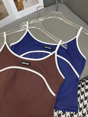 MIUMIU COTTON SPAGHETTI STRAP TOP 269080