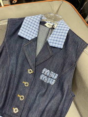 SLEEVELESS DENIM DRESS DARK INDIGO 266710