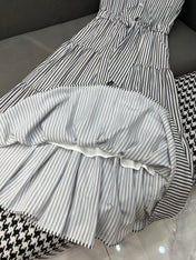 SLEEVELESS STRIPED SHIRT DRESS